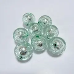 【アクリルビーズ】 クリアカラー グリーン 大玉ビーズ 約2.3㌢ 8個セット