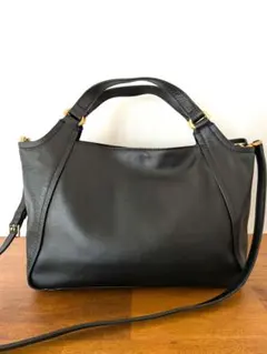 SAZABY　2way ショルダーバッグ ブラック レザーのサムネイル