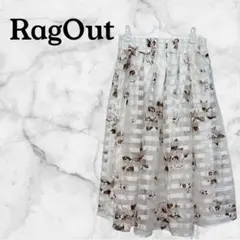 美品【RagOut 】花柄ストライプロングスカート　おしゃれ　上品