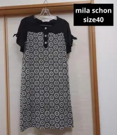 mila schon 花柄刺繍 ひざ丈ワンピース 40 M～L