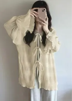 GRL シアーリボンサイドスリットブラウス[dk1108]