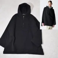 23AW ミズイロインド フード付き チュニック BIGパーカー 黒 Fゆったり