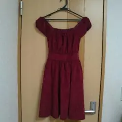 値下げしました❗アンクルージュのワインレッドのワンピース♪