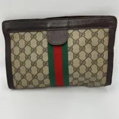 GUCCI オールドグッチ GG柄 シェリー クラッチバッグ ポーチ PVC
