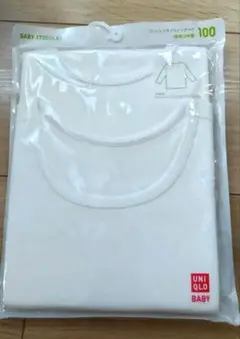 新品　ユニクロ　コットンフライスインナーT　白　2枚組　100