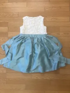 フォーマルドレス ホワイト・エメラルドグリーン150cm