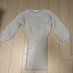 MURUA リブ編み ベージュ ニット 長袖