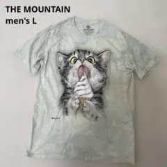 THE MOUNTAIN プリントTシャツ　ねこ　メンズM ミントグリーン