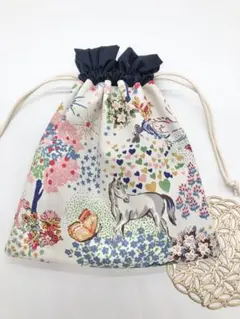 キャスキッドソン生地の巾着♡アニマル花 きんちゃく ポーチ