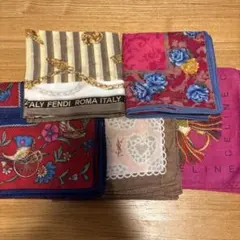 ハイブランドハンカチ　5枚　FENDI CELINE YSL