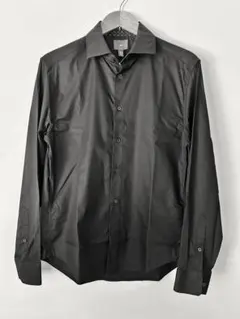 【送料無料】H&M メンズ 長袖シャツ 黒 M スリムフィット コットン100%のサムネイル