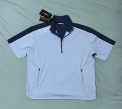 J.LINDEBERG 防風 半袖ハーフジップ46(L相当) ブルー　新品