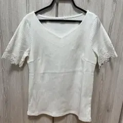 TRUDEA 花柄刺繍 半袖カットソー ホワイトのサムネイル