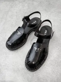 PRADA プラダ ブラッシュドレザー フィッシャーマン サンダル 黒 30cmのサムネイル