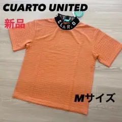 新品　クアルトユナイテッド　モックネック　半袖シャツ　ネックロゴ　オレンジ　Mのサムネイル