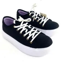 【新品】ONWARD シンプル 厚底 軽量 スニーカー ブラック 25cm 黒