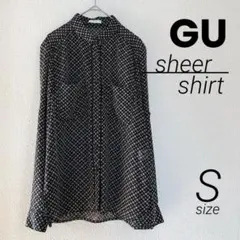 美品《GU》シアー ブラウス 花柄　レトロ