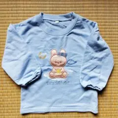 ✤新品未使用✤水色 うさぎ刺繍 薄手トレーナー 90　ゆめかわいい