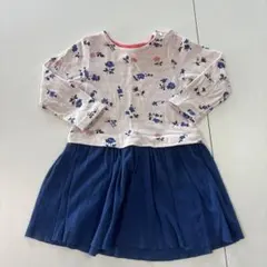 プチバトー　petit bateau 花柄長袖ワンピース 95cm