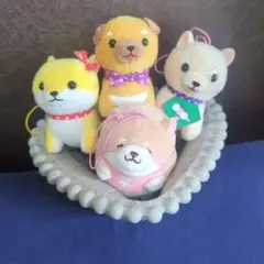 柴犬 ぬいぐるみ マスコット 4個セット