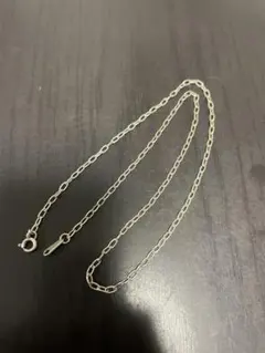 ヴィンテージ silver925 薄長丸 デザインネックレスチェーン