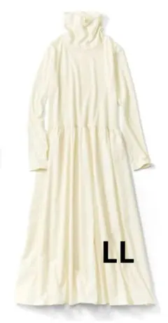 リブ イン コンフォート タートルネックインナーワンピース　ホワイトLL