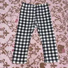 キッザラス　チェック柄　裏起毛　パンツ（黒白）