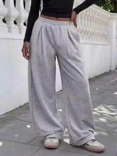 SHEIN レディース 無地 スウェットパンツ グレー