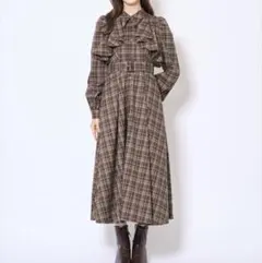 AND COUTURE フリルケープシャツワンピース