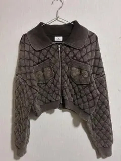 merry jenny♡ ストーンウォッシュニットカーディガン ブラウン