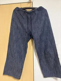 【レディース】ワイド デニム パンツ ネイビー L