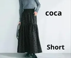 coca コカ ドット柄フロッキーティアードスカート