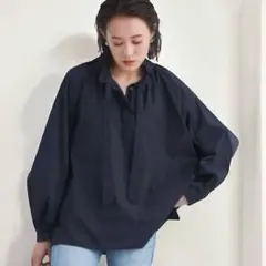 ブロードフリルカラーブラウス green label relaxing タグ付き