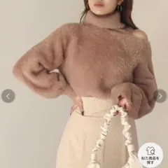 ROYAL PARTY ロイヤルパーティー アシメネックシャギーニット