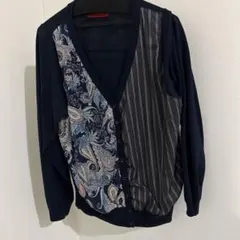 ネイビー ペイズリー ストライプ カーディガンのサムネイル