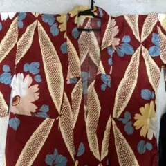 花柄 浴衣 赤色