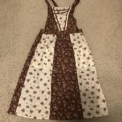 日本製　花柄ロングエプロン