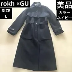 美品！GU 2ピースコートby rokh69ネイビーLサイズ