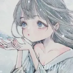 手描きイラスト アナログ オリジナル 雪女ちゃん