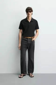 ZARA ポロシャツ ブラックのサムネイル