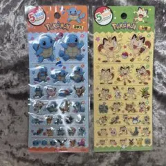 【韓国正規品】ポケモン 5サイズステッカー ゼニガメ＆ニャース セットのサムネイル