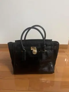 ブラック クロコダイル調 トートバッグ