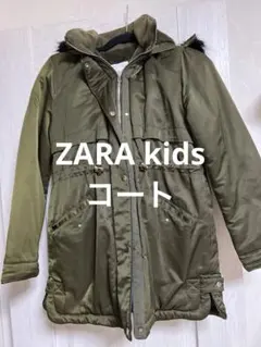Zara Kids フード付きオリーブグリーン　13/14サイズ　モッズコート