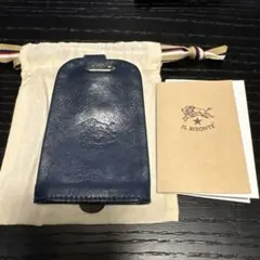 IL BISONTE ネイビー レザーキーケース　ベル型