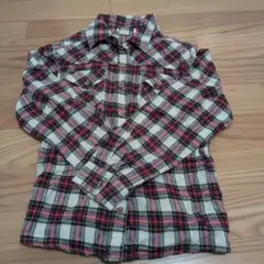 チェック柄フランネル長袖シャツ