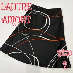 薄手 LAUTRE AMONT フレアスカート サイズ2 ブラック 日本製のサムネイル