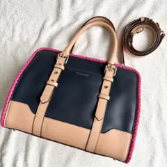 良品 希少 ゲラルディーニ 2way レザーショルダーバッグ バイカラー