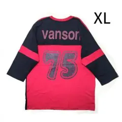 【新品】VANSON バンソン フットボールT ナンバーリング XL 黒赤のサムネイル