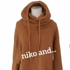 【niko and... 】 ニットセーター &バラクラバセット　M オレンジ