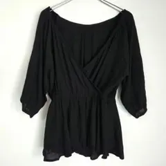 ⭐️良好⭐️ミスティウーマン シャツ ブラウス トップス シアー チュニック 黒